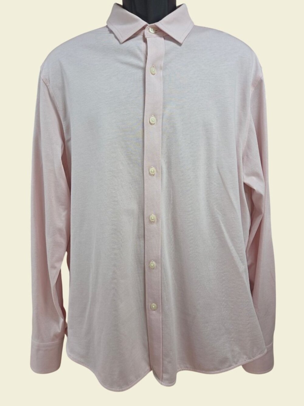 Untuckit Men's Pink Long Sleeve Button-Down Shirt Large